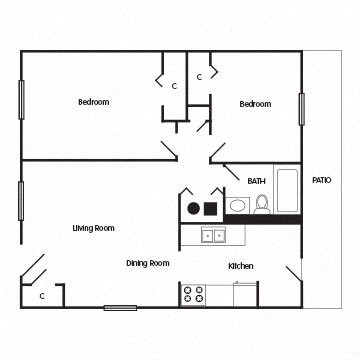 2 Bedroom Apartment: The Yorkshire Floor Plan 2