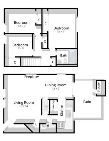 Three Bedroom Townhome Bloomington IN