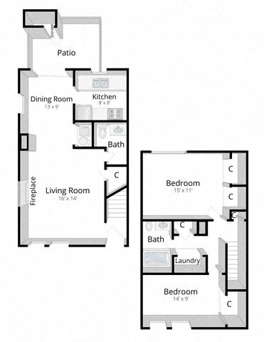 Two Bedroom Townhome in Indianapolis