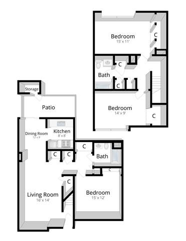 Three Bedroom Townhome in Indianapolis