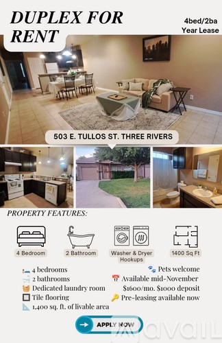 503 East Tullos Street 4 Beds Apartment for Rent