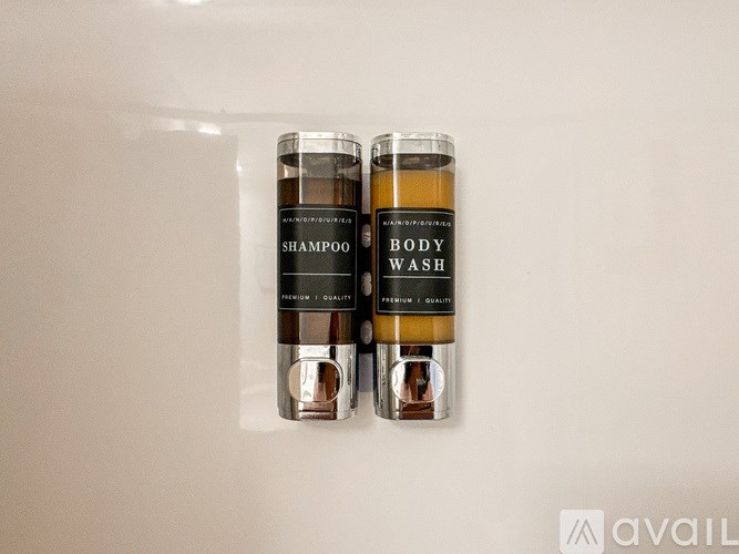 Two bottles of shampoo and body wash are available for purchase.