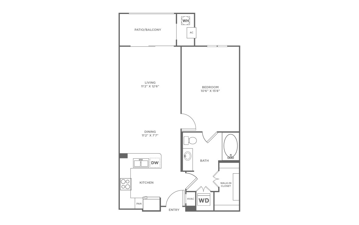 1 Bed/1 Bath-A3