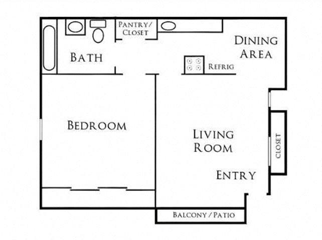 1BR/1BA Floorplan 1BR/1BA Floorplan at Scripps Poway Villas