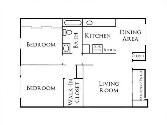 2BR/1BA Floorplan 2BR/1BA Floorplan at Scripps Poway Villas