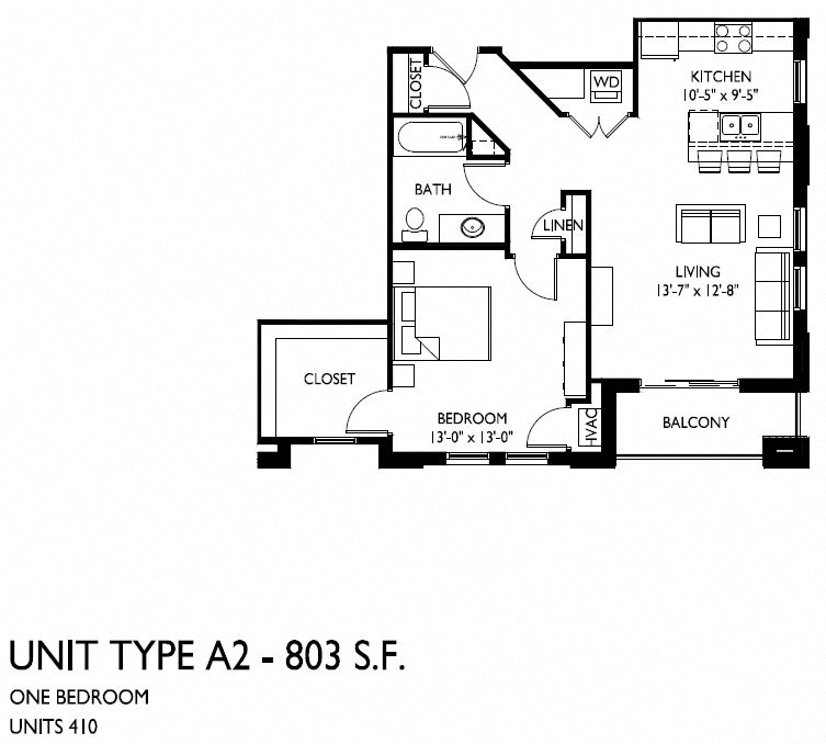1 bedroom 1 bath A-2