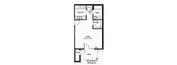 Studio Floor Plan at Luann Place Apartments, Madison, 53713