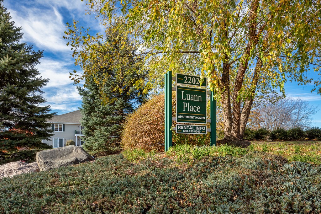 Welcoming Property Signage at Luann Place Apartments, Madison, WI