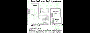 2 Bedroom 1 3/4 Bath Loft