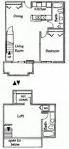 2 Bedroom 2 Bath Loft