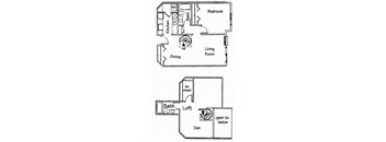 2 Bedroom 2 bath Spiral Loft