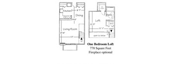 1 Bedroom 1 Bath Loft