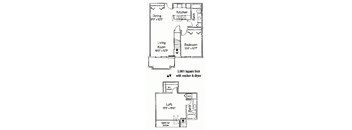 2 bedroom 2 bath loft interior