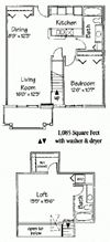 2 bedroom 2 bath loft interior