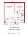 1 Bedroom 1 bath ranch w/kitchen island
