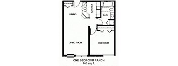 1 Bedroom 1 bathroom ranch
