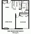 1 Bedroom 1 bathroom ranch