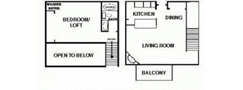 1 Bedroom 1 bath Large Loft