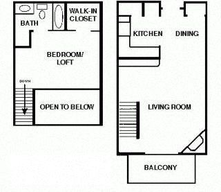 1 Bedroom 1 bath Loft