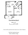1 Bedroom 1 Bath 896 Sq. Ft.
