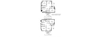 2 Bedroom 2 Bath 1210 Sq. Ft.