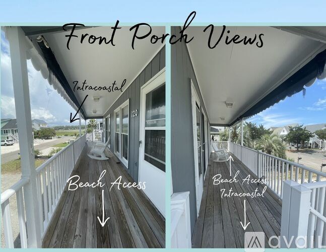 Two pictures of a porch with the words "Front Porch Views" written above them.