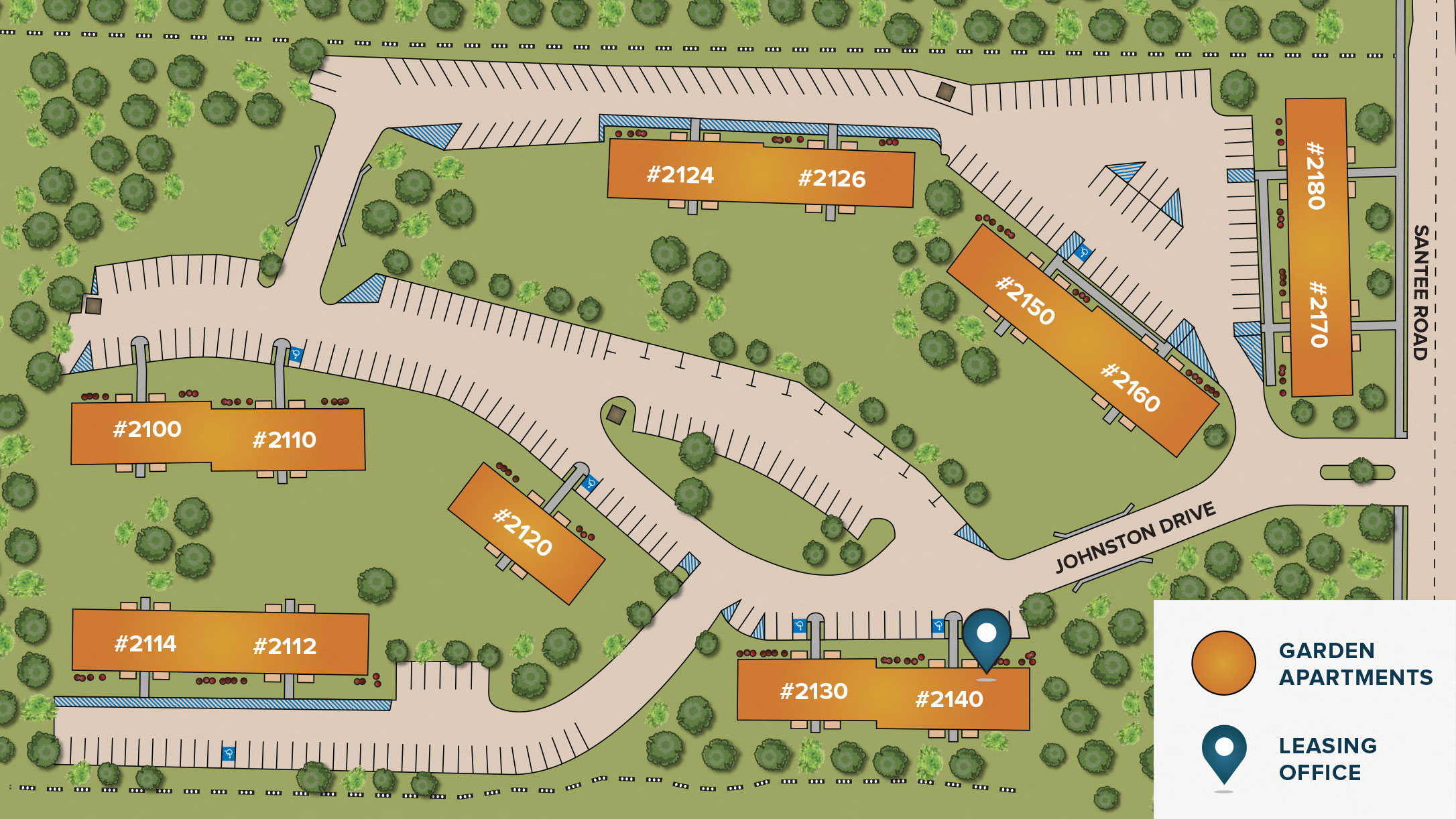 a plan of the layout of a parking lot with a train