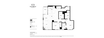 2d floorplan of a 2 bedroom, 2 bathroom unit