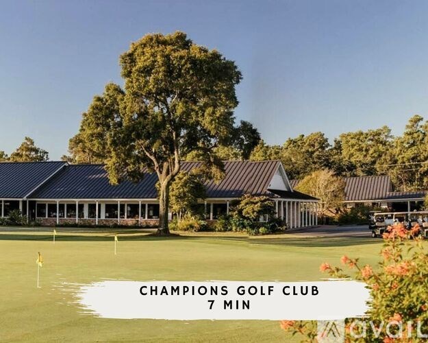 A golf course named Champions Golf Club is shown in the image.