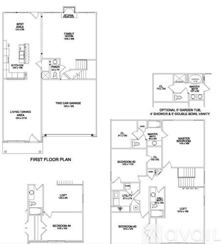 A black and white image of a floor plan for a house.