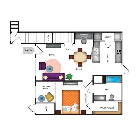 Mediterra Apartment Homes 1 Bedroom Apartment Floor Plan