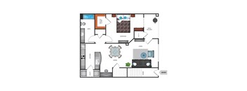 Mediterra Apartment Homes 1 Bedroom Apartment Floor Plan