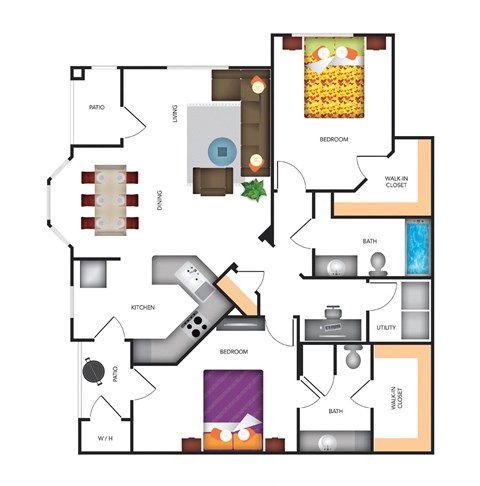 Mediterra Apartment Homes 2 Bedroom Apartment Floor Plan