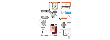 Mediterra Apartment Homes 1 Bedroom Apartment Floor Plan