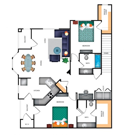 Mediterra Apartment Homes 2 Bedroom Apartment Floor Plan