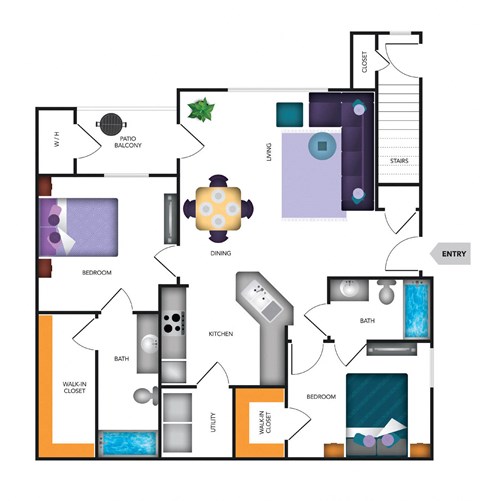 Mediterra Apartment Homes 2 Bedroom Apartment Floor Plan