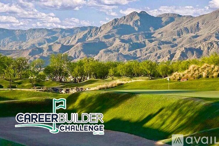 A golf course with the words CareerBuilder Challenge on it.
