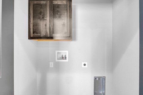 A picture frame is hanging on the wall.