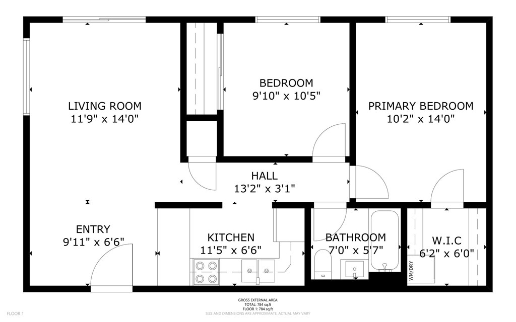 A black and white image of a floor plan for a house.