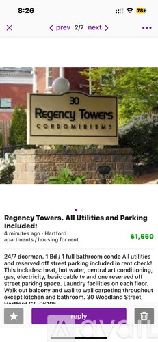 A sign for Regency Towers Condominiums is displayed.