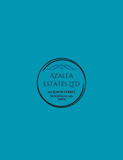 A blue business card for Azalea Estates LTD.