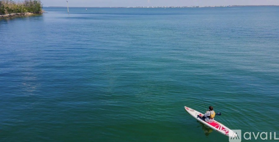 A person is windsurfing on a body of water.