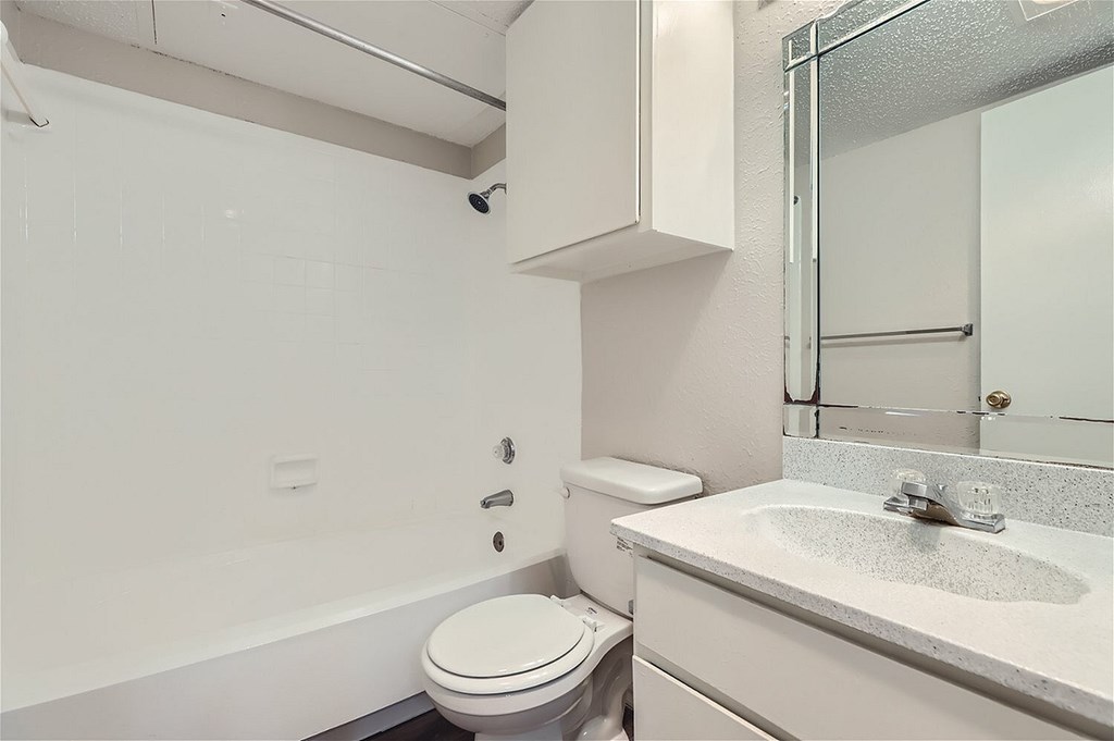 A white toilet sits next to a sink in a small bathroom.