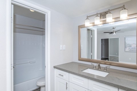 A bathroom with a white toilet and a sink.