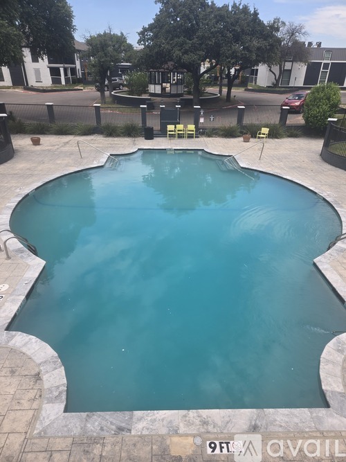 A small pool with a stone edge and a stone border.