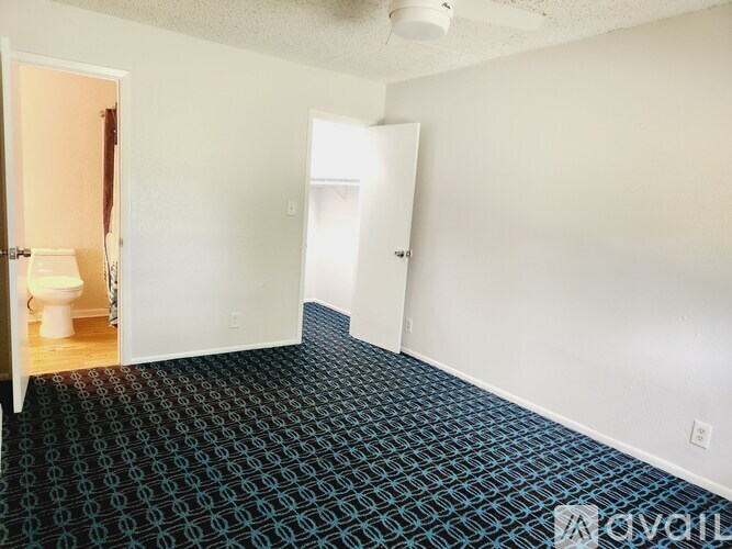A room with a black and white checkered floor.