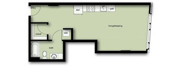 Studio 1 Bath Income Qualified A09