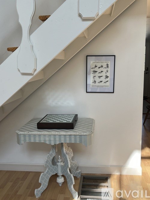 A table with a chess board on it.