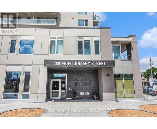 The front of a building with the address 280 Montgomery Street and the name "Mason Riverain" on it.