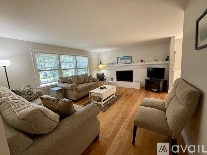 A living room with a fireplace and a couch.